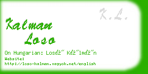 kalman loso business card